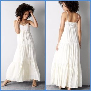 AEO Crochet tiered maxi dress